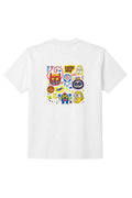 Beleri London white graphic T-shirt with multicolor cartoon print