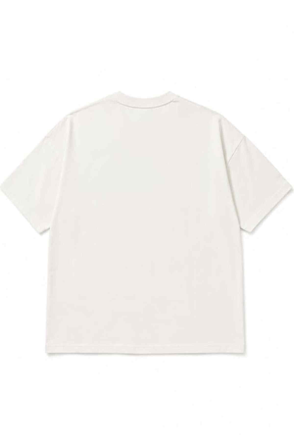 White short-sleeve crewneck T-shirt, plain front