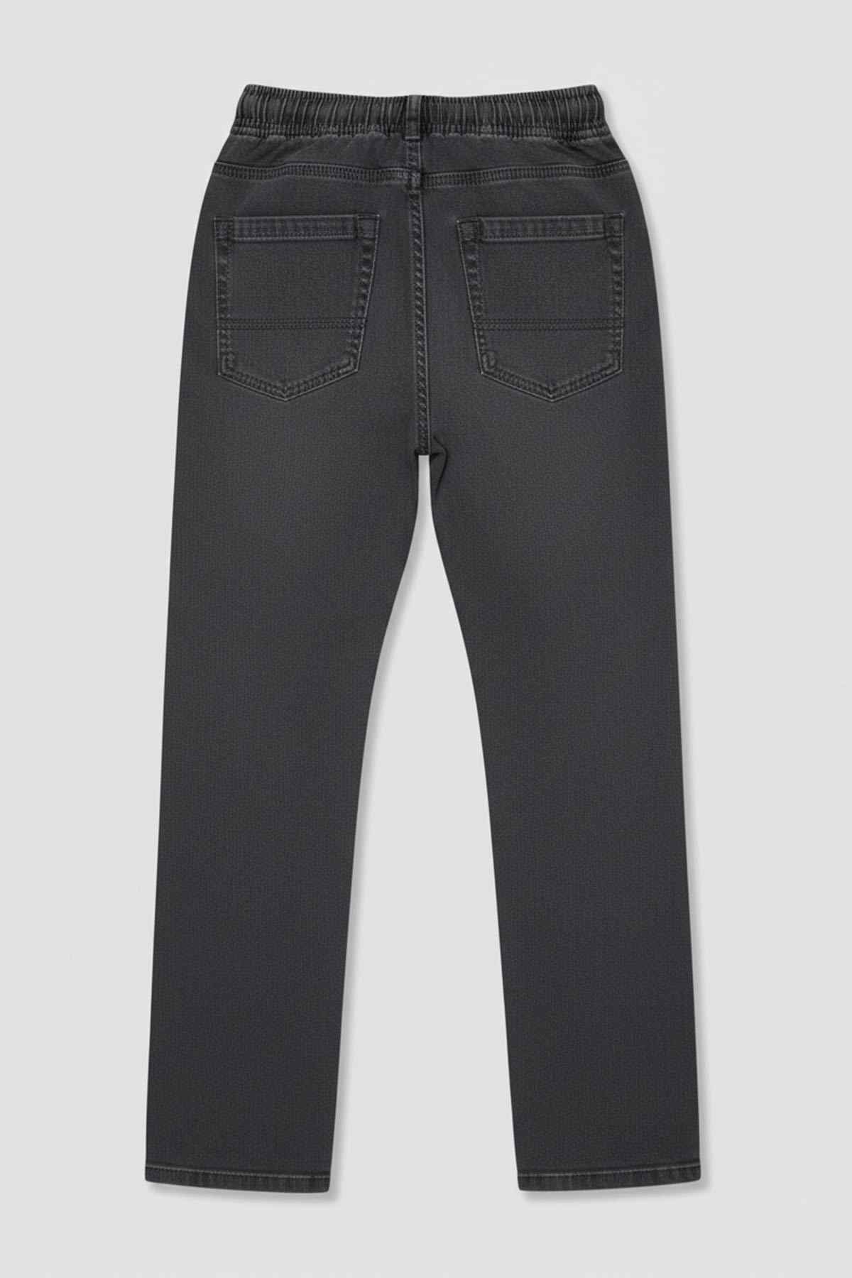 Beleri London charcoal grey jeans with elastic waist, two front and two back pockets