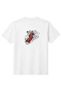 Beleri London white T-shirt with front motorcycle graphic