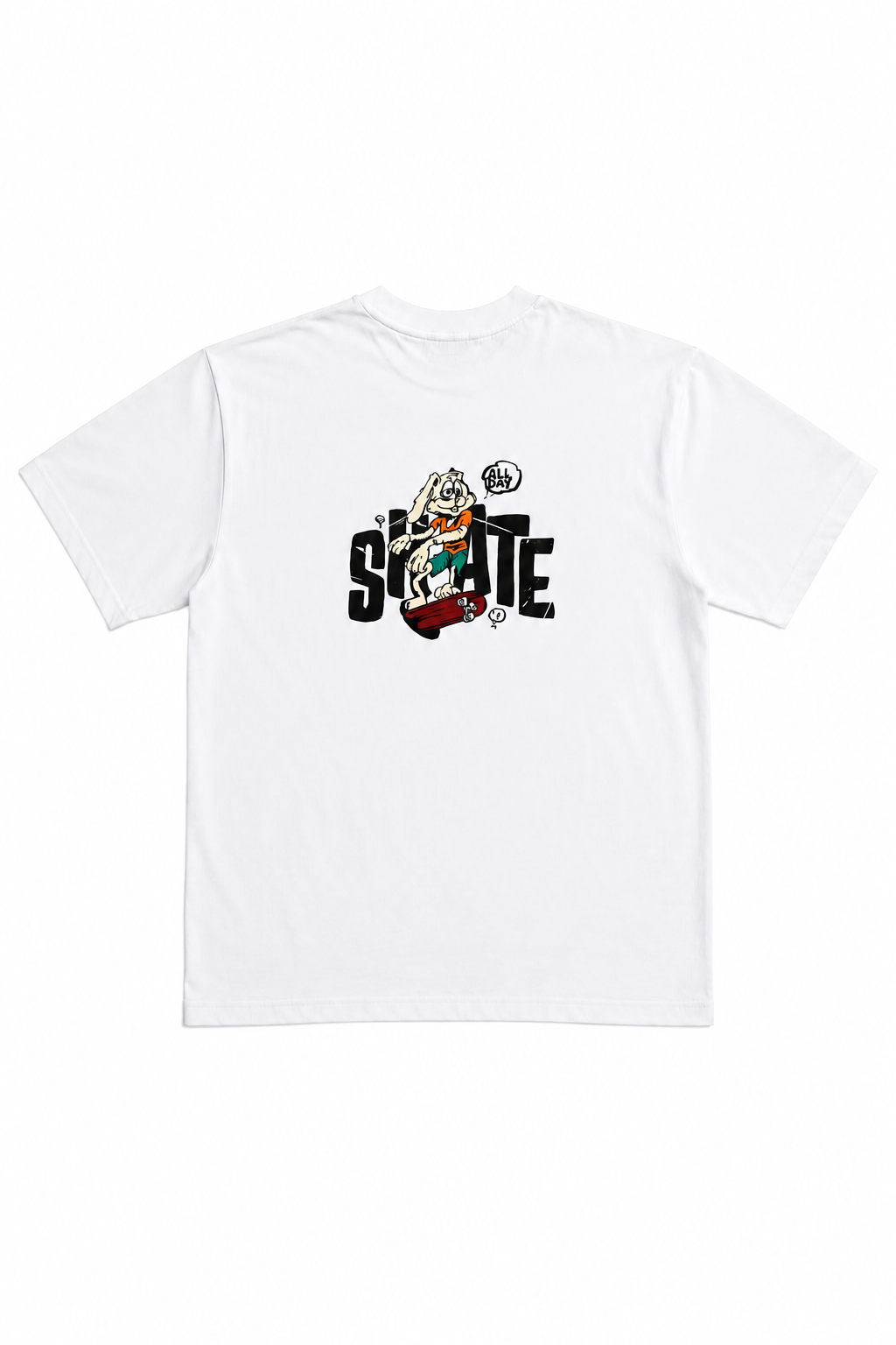 Beleri London white T-shirt with colorful 'Satellite' graphic on front