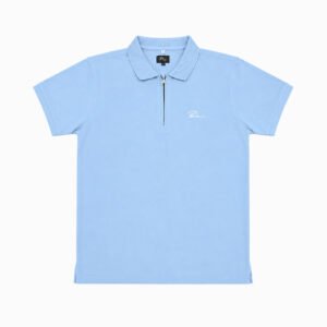 Ice Blue Polo Zipped T-Shirt