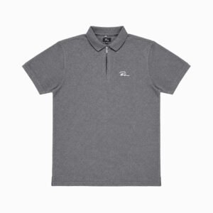 Steel Grey Polo Zipped T-Shirt